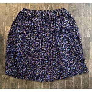 Banana Republic Pleated Skirt Size XL Multicolor Polyester Lined Floral Garden